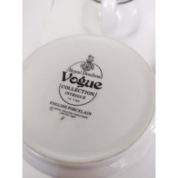 Royal Doulton Creamer & Sugar Bowl Set Vogue Collection Intrigue 1984 - Picture 11 of 15